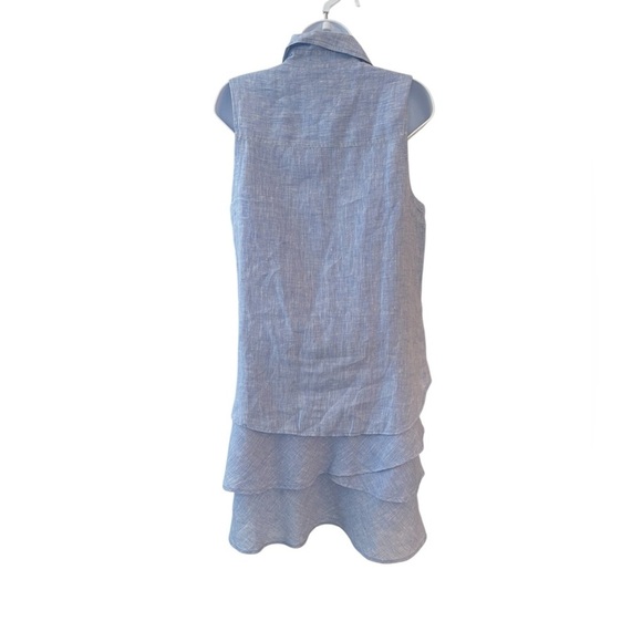 FINLEY Linen Sleeveless Tiered coastal summer dress Dress size Small boho chic - Picture 4 of 8